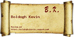 Boldogh Kevin névjegykártya